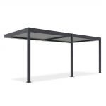 Pergola GUTROOF ELEGANCE WALL elektriline LED 3x6m seinale, antratsiit/helehall