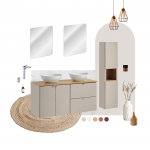 M&ouml;&ouml;blikomplekt VIC B OAK 60cm + LOLA kraanikauss, Coast Evoke tamm