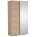 Riidekapp COMO 2-ukseline peeglitega, hickory tamm