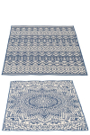 Vaip MOSAIC 170x120cm, tumesinine/valge