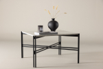 Diivanilaud RAZZIA 75x75x48, valge terazzo/must