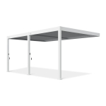 Pergola GUTROOF DELUXE WALL 3,6x5,3,m seinale, valge