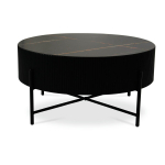 Diivanilaud MILO &uuml;mmargune &Oslash;80 cm, must