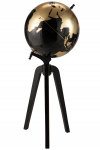 Dekoratiivne gloobus GLOBE XL alusega, must/kuldne