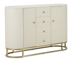 Puhvetkapp SHARON 120x40x85, kuldne/valge