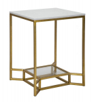 Diivanilaud MARBLE 47x47x60cm, kuldne/valge