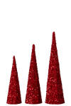 J&otilde;ulukaunistuste komplekt SEQUIN CONE 3tk, punane