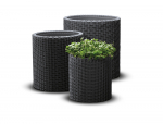 Lillepott CYLINDER S+M+L komplekt, grafiit