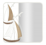 Peegel ADRIATIC 60x60x4,4cm, valge/pruun