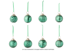 J&otilde;ulukuulid XMAS BAUBLE 40tk 8 mustriga, roheline