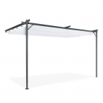 Kangaskatusega pergola HARDMAISTER SPRINT WALL 4x2,7m seinale, antratsiit/valge