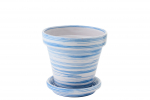 Lillepott CERAMIC M, sinine/valge