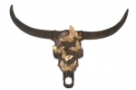 Dekoratsioon SKULL OX BUTTERFLY suur, pruun/kuldne