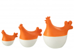 Dekoratsioon KUKK 3tk komplekt, valge/oranž