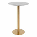 Baarilaud BOLZANO &oslash;70x105 cm, valge/messing