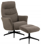 Tugitool LONDON koos jalatoega recliner, taupe