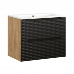 M&ouml;&ouml;blikomplekt LUXOR BLACK 70 cm + SKY valamu, &otilde;litatud tamm/must
