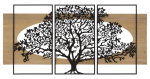 Seinapilt TREE 176x2x90 cm 3tk, must/pruun