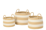 Korvide komplekt STRIPE 3tk, looduslik/valge