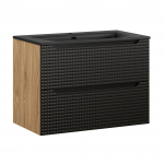 M&ouml;&ouml;blikomplekt LUXOR BLACK 80 cm + SKY valamu, &otilde;litatud tamm/matt must