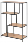Riiul SEAFORD 77x35x114 cm, metsik tamm/must