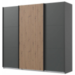 Riidekapp ANDORRA l&uuml;kandustega, grafiit/artisan