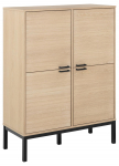 Puhvetkapp KENSINGTON 91x40x120 cm, valge-must
