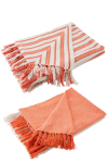 Pleed STRIPED 2 tk, valge/oranž