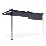 Kangaskatusega pergola HARDMAISTER SPRINT WALL PLUS 4&times;2,7m seinale, antratsiit/hall