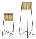 Lillepoti hoidja EXY paar &Oslash; 37x76-27x51 cm, kuld ja must