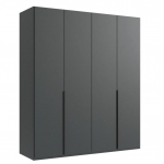 Riidekapp NEW YORK A BLACK 4-ukseline H208, grafiithall