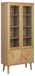 Vitriinkapp NAGANO 80x37x178 cm, looduslik tamm