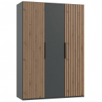 Riidekapp ANDORRA 3-ukseline, grafiit/artisan tamm