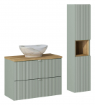 Komplekt LINE REED GREEN 80 cm k&otilde;rge kapiga, pilliroo roheline