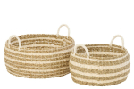 Korvide komplekt STRIPED 2tk, valge/naturaalne