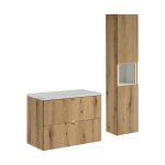 Komplekt NOVA 80 cm k&otilde;rge kapiga, mattvalge/tamm