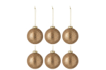 J&otilde;ulukuulid XMAS BAUBLES t&auml;hed v&auml;ikesed 6 tk, kuld