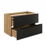 Valamukapp OCEAN BLACK 90 cm, 2 sahtliga, must/tamm