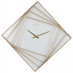 Seinakell TURNING SQUARE 85 x 85 cm, valge/kuldne