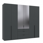 Riidekapp NEW YORK A BLACK 6-ukseline H236, grafiithall
