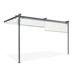 Kangaskatusega pergola HARDMAISTER SPRINT WALL PLUS 4&times;2,7m seinale, antratsiit/valge