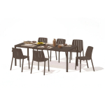 Aiam&ouml;&ouml;bli komplekt TIBERINA BISTROT/TEVERE 6+1, pruun