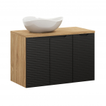 M&ouml;&ouml;blikomplekt LUXOR BLACK 90 cm + CLOUD kraanikauss, &otilde;litatud tamm