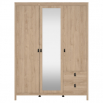 Riidekapp MADRID peegliga 3-ukseline, hickory