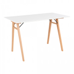 Kirjutuslaud VOJENS 120x60x75 cm, valge ja naturaalne