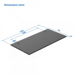 Lauaplaat 1500x750x25mm, must