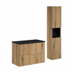 Komplekt NOVA 80 cm k&otilde;rge kapiga, Evoke tamm/matt must