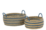 Korvide komplekt STRIPED 2tk, naturaalne/sinine