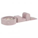 Pehme m&auml;ngukomplekt 3-osaline + pallimeri 90&times;30 cm + 200 palli, roosa