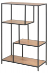 Riiul SEAFORD 77x35x114 cm, metsik tamm/must
